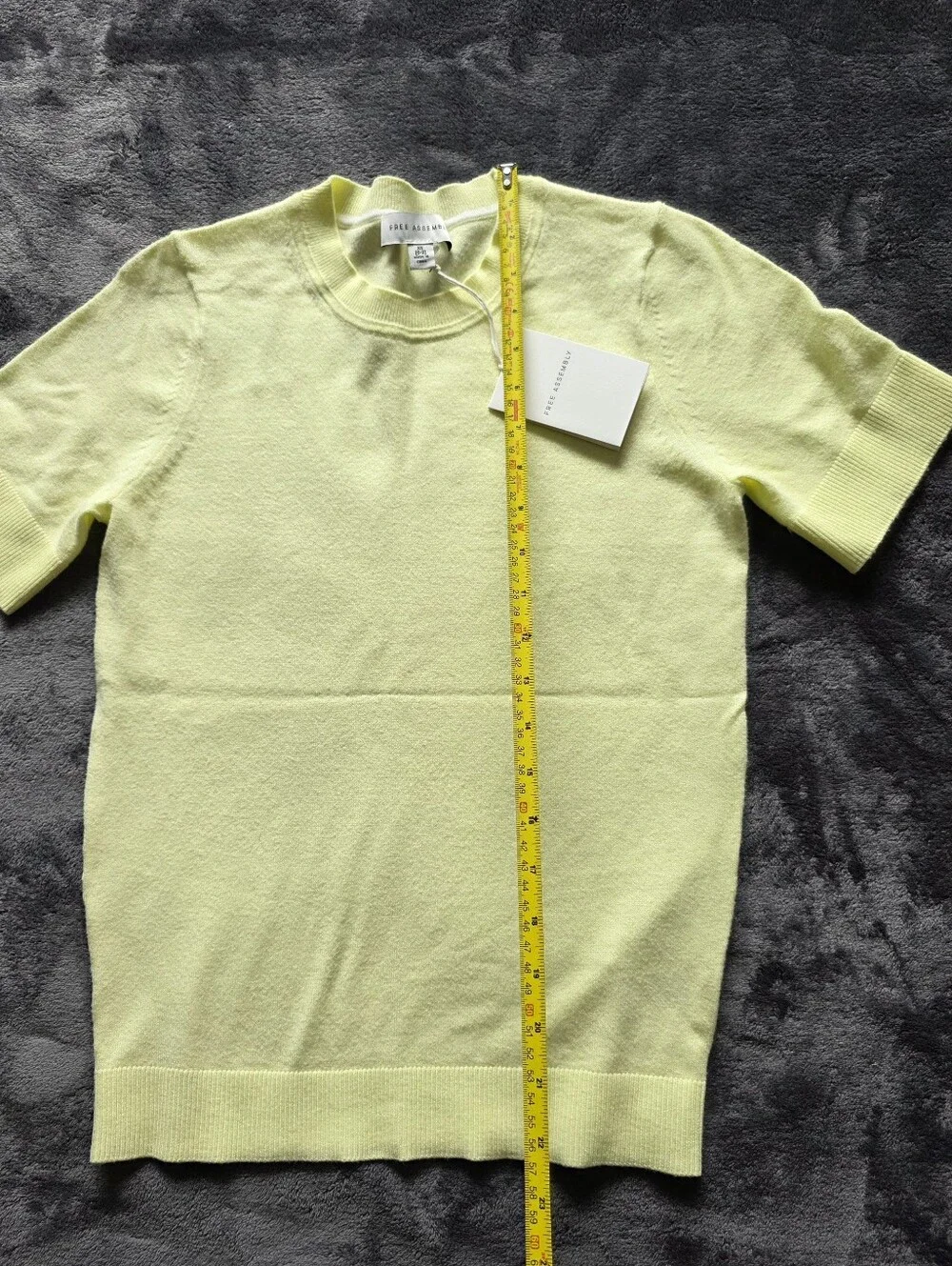 Free Assembly Women's Viscose Cozy Yarn Shrunken Sweater Tee with Short Sleeves - Picture 7 of 10
